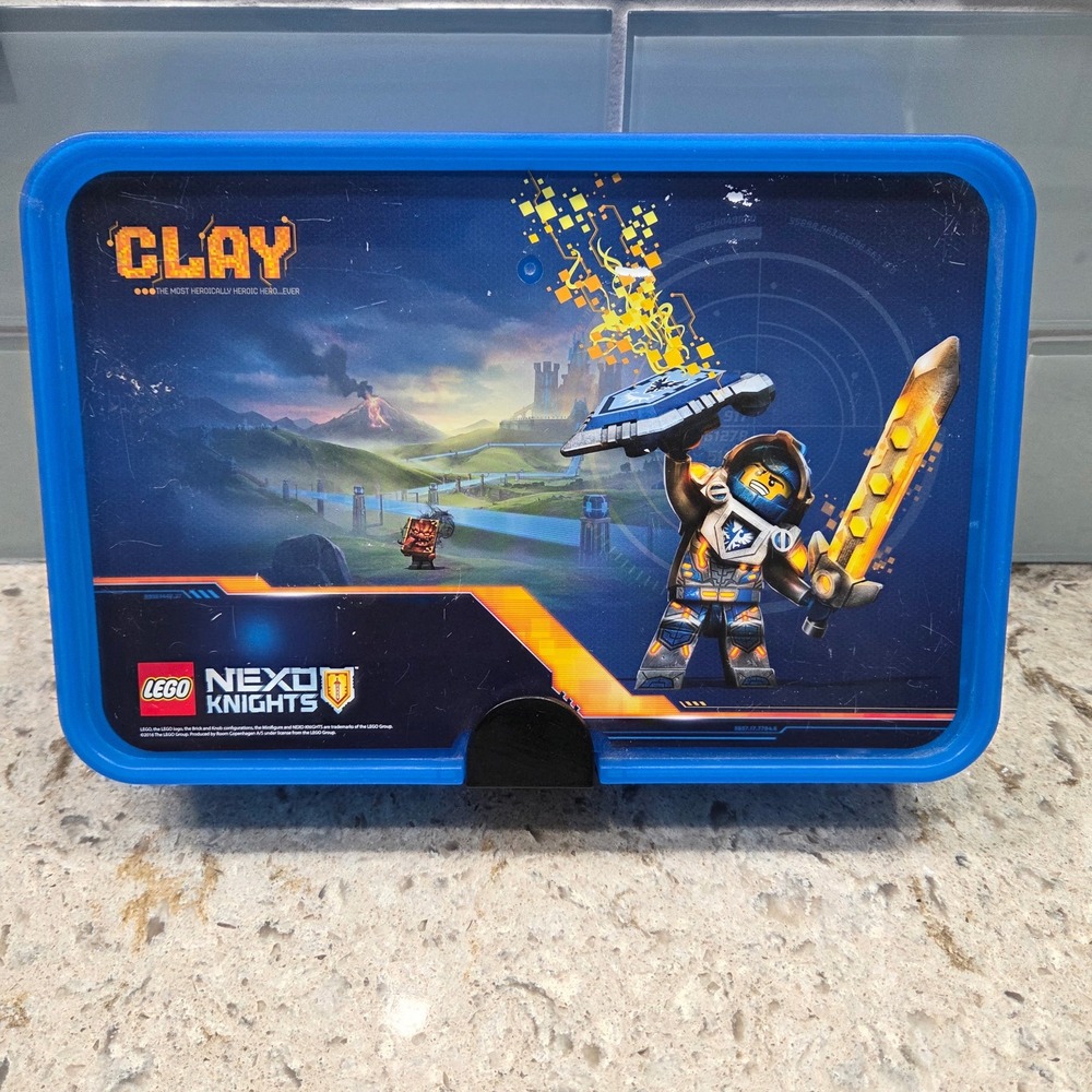 LEGO Nexo Knights Clay Storage Case Blue Organizer Box with Compartments